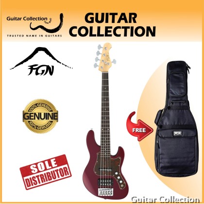 FGN Fujigen JMJ52ALR/AZM | J-Standard Mighty Jazz | 5-String Bass Guitar | Azuki Metallic (Made In Japan)