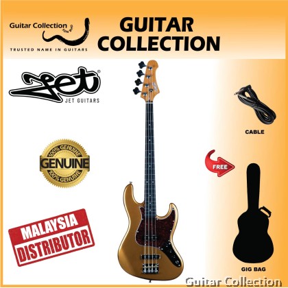 JET JJB300 GD R Bass Guitar | Rosewood | Gold | 4-String