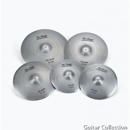 On Stage LVCP5000 Low Volume Cymbals | Stainless Steel (14" Hi-Hat, 16" & 18" Crash, & 20" Ride)