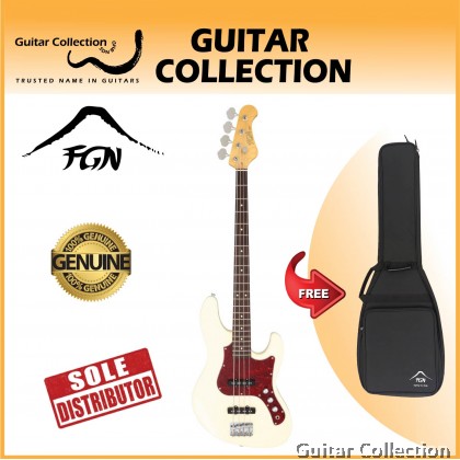 FGN Fujigen BMJ2-R/OLW | Boundary Mighty Jazz | Bass Guitar | Olympic White | Bag