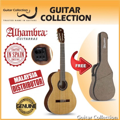 Alhambra 1C HT Hybrid Terra EZ | Classical Guitar | Solid Cedar Top, Mahogany B&S | Fishman | Gig Bag (Made in Spain)