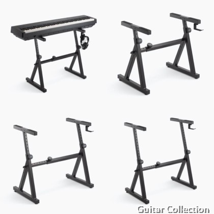 On Stage KS1355 Single Tier Z Keyboard Stand | Built-in Headphone Hanger (Max Weight : 400 lbs / 181 kg)