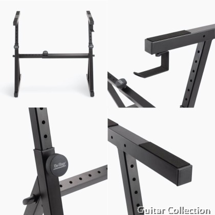 On Stage KS1355 Single Tier Z Keyboard Stand | Built-in Headphone Hanger (Max Weight : 400 lbs / 181 kg)