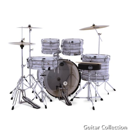 Mapex COMET CM5295FTCFI | 5-Piece Drum Set + 5 Pieces Hardware with Throne & Cymbals (14",16",20") | White Marblewood